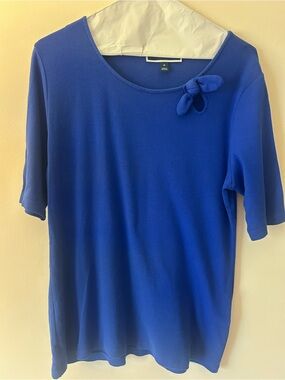 Karen Scott Short-Sleeve Scoop Neck Top - Royal Blue